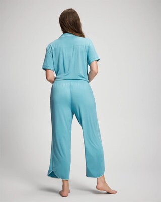 Solid Piped Crop Pajama Pant click to view larger image.