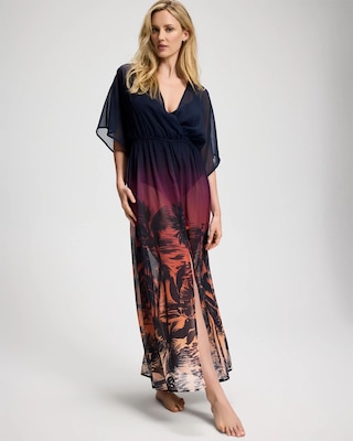 Bleu Rod Beattie La Caleta Sunset Chiffon Cover-Up Dress
