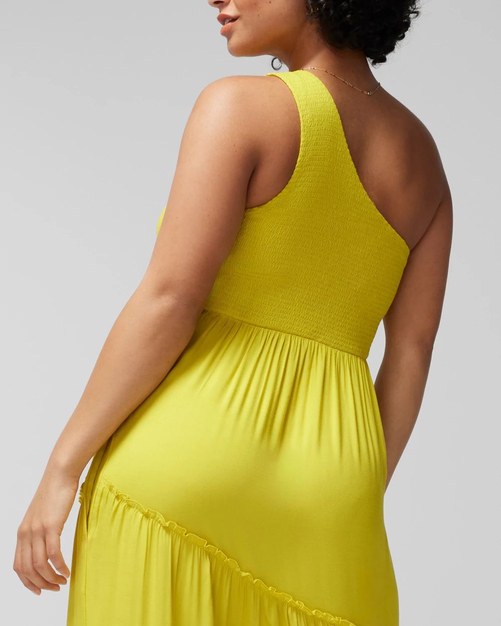 Woven One Shoulder Maxi Bra Dress