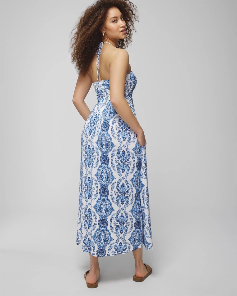 Halter Tie Midi Bra Dress click to view larger image.