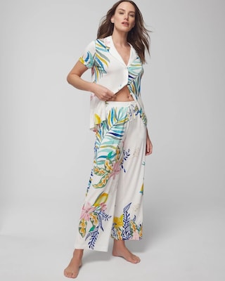 Wide-Leg Ankle Pajama Pants