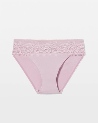 Cotton Blend Hipster Panty with Lace click to view larger image.