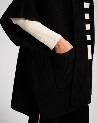 Rib Knit Oversized Sweater Wrap click to view larger image.
