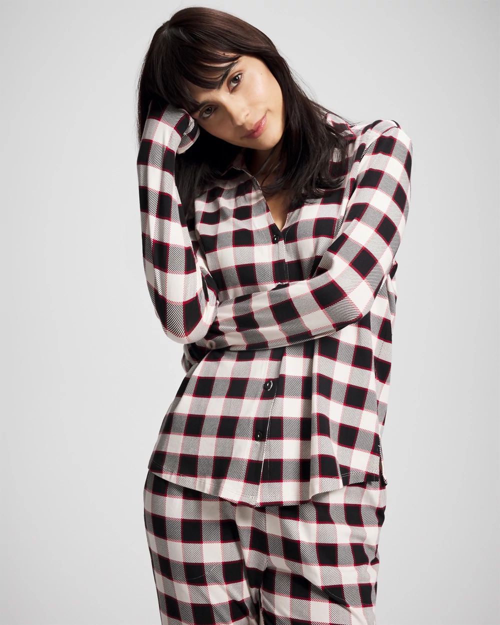 Embraceable Long-Sleeve Notch Collar Pajama Top