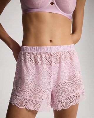 Allover Fresco Lace Pajama Shorts click to view larger image.