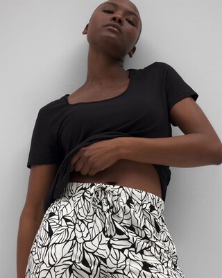 Short-Sleeve + Cropped Pants Pajama Set click to view larger image.