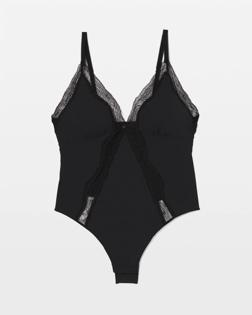 Stretch Crepe Lace Bodysuit click to view larger image.