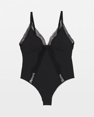 Stretch Crepe Lace Bodysuit click to view larger image.