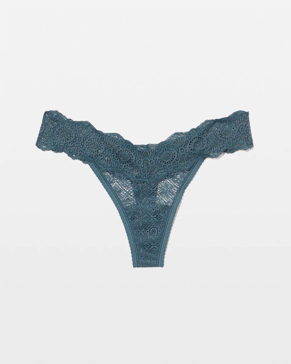 Embraceable Thong Panty with Crochet Lace