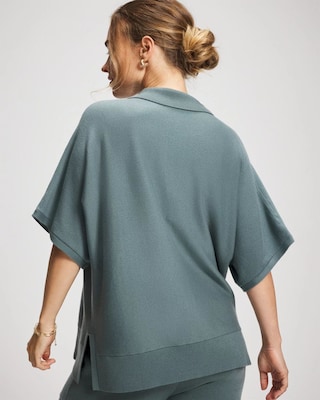 Premier Knit Sweater Collared Top click to view larger image.