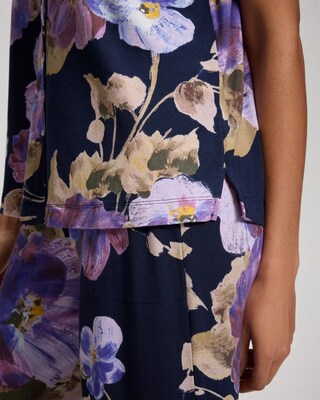 Short Sleeve Notch Collar Pajama Top click to view larger image.