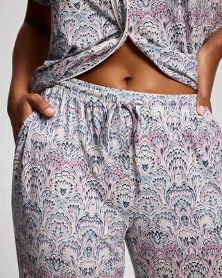 Piped Crop Pajama Pants click to view larger image.