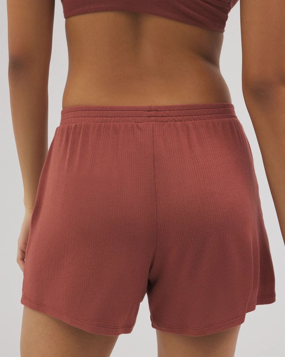 Lightweight Rib Knit Pajama Shorts
