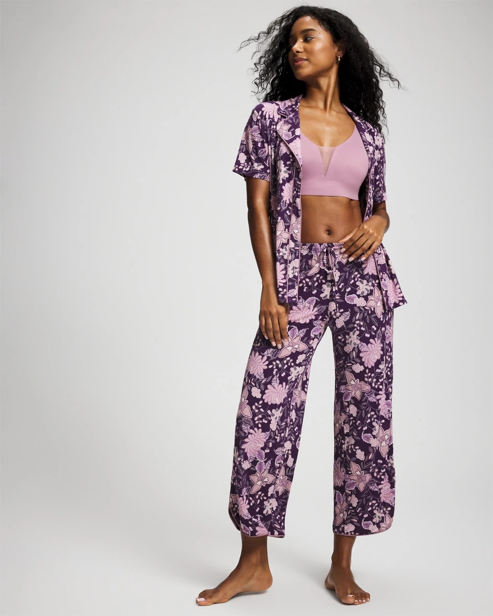 Piped Crop Pajama Pants