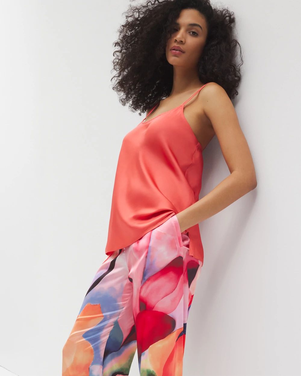 Satin Printed Pajama Pants