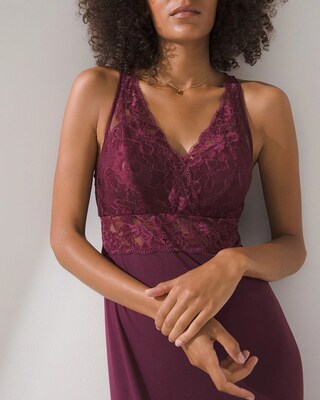 Lace Trim Midi Gown