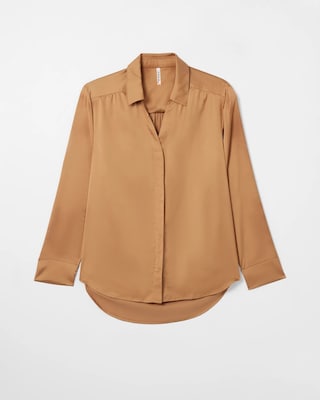 Long-Sleeve Collar Pajama Top click to view larger image.