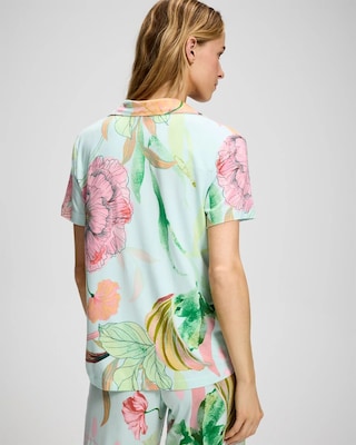 Short Sleeve Notch Collar Pajama Top click to view larger image.