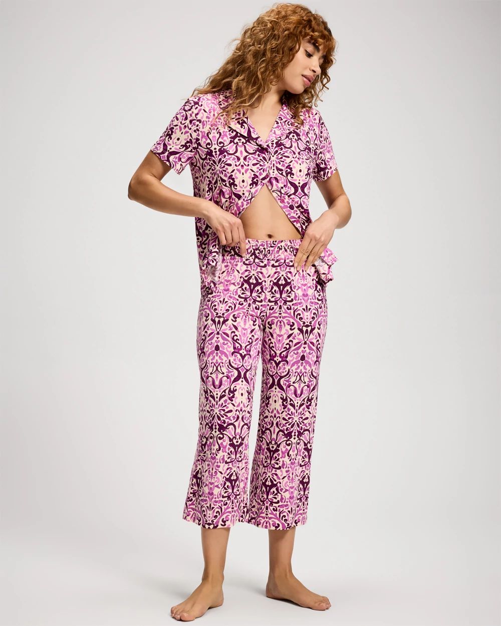 Cool Nights Cropped Pajama Pants