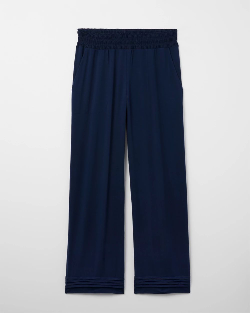 Pintuck Wide-Leg Pajama Pants