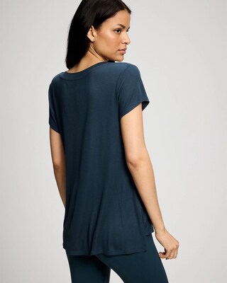 Rib Knit V-Neck Tee click to view larger image.