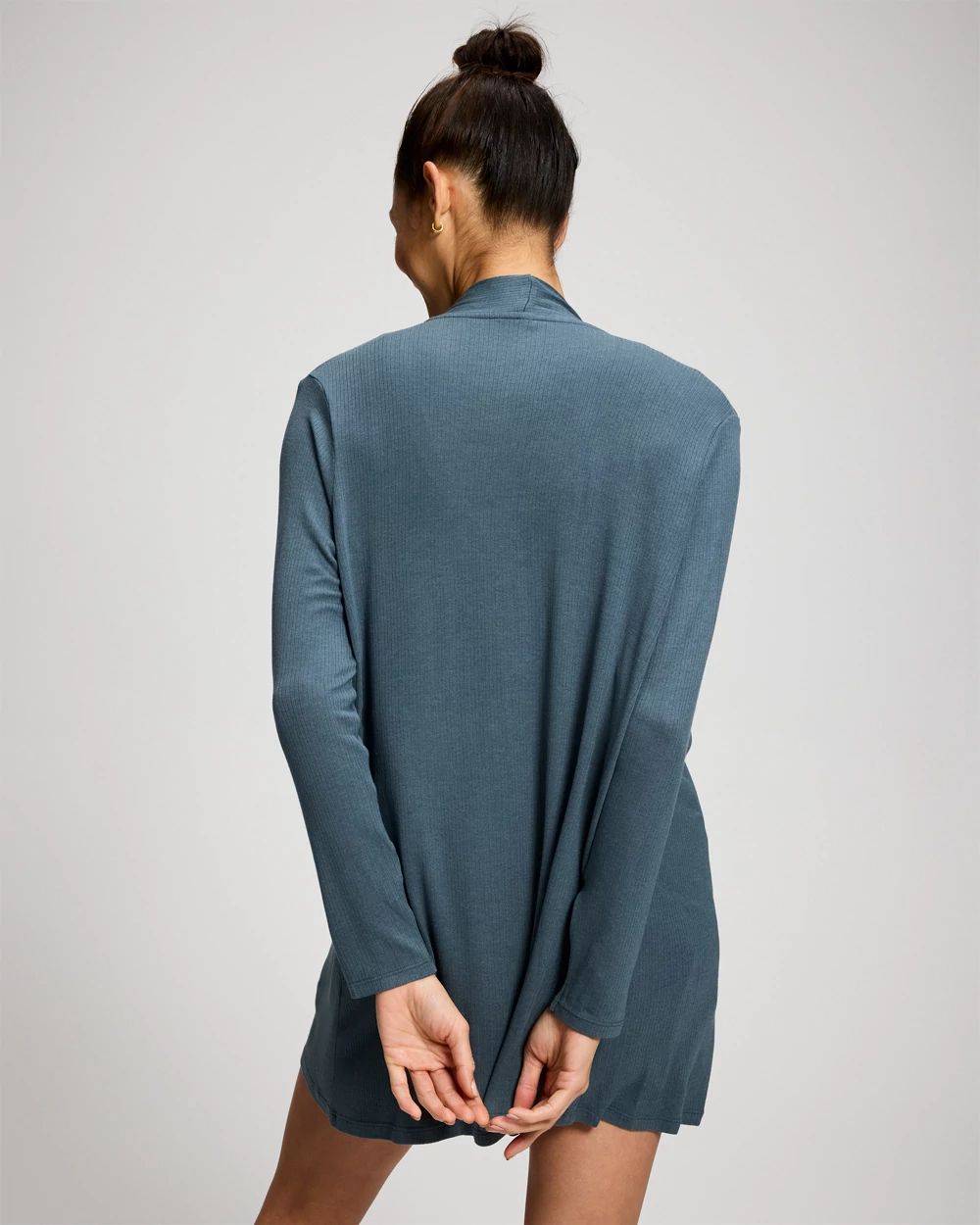 Lightweight Rib Knit Long Sleeve Wrap click to view larger image.