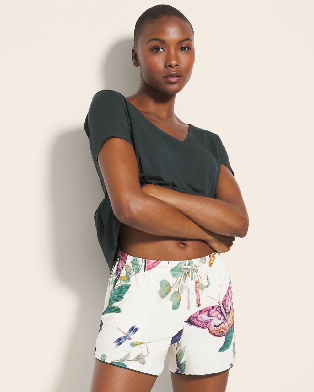 Cool Nights Printed Pajama Shorts