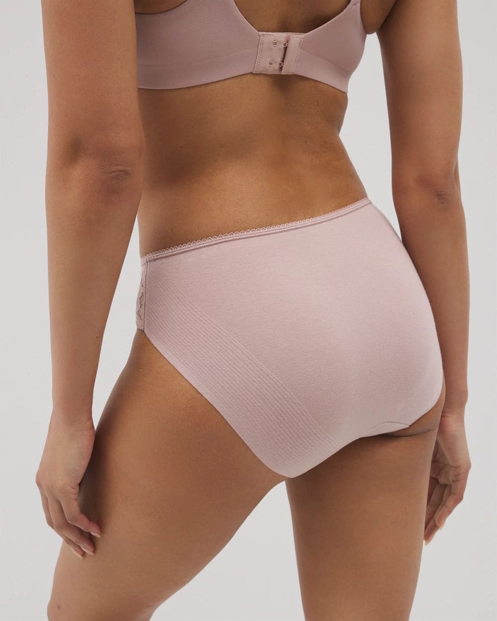 Vanishing Edge Cotton Blend High-Leg Panty with Lace