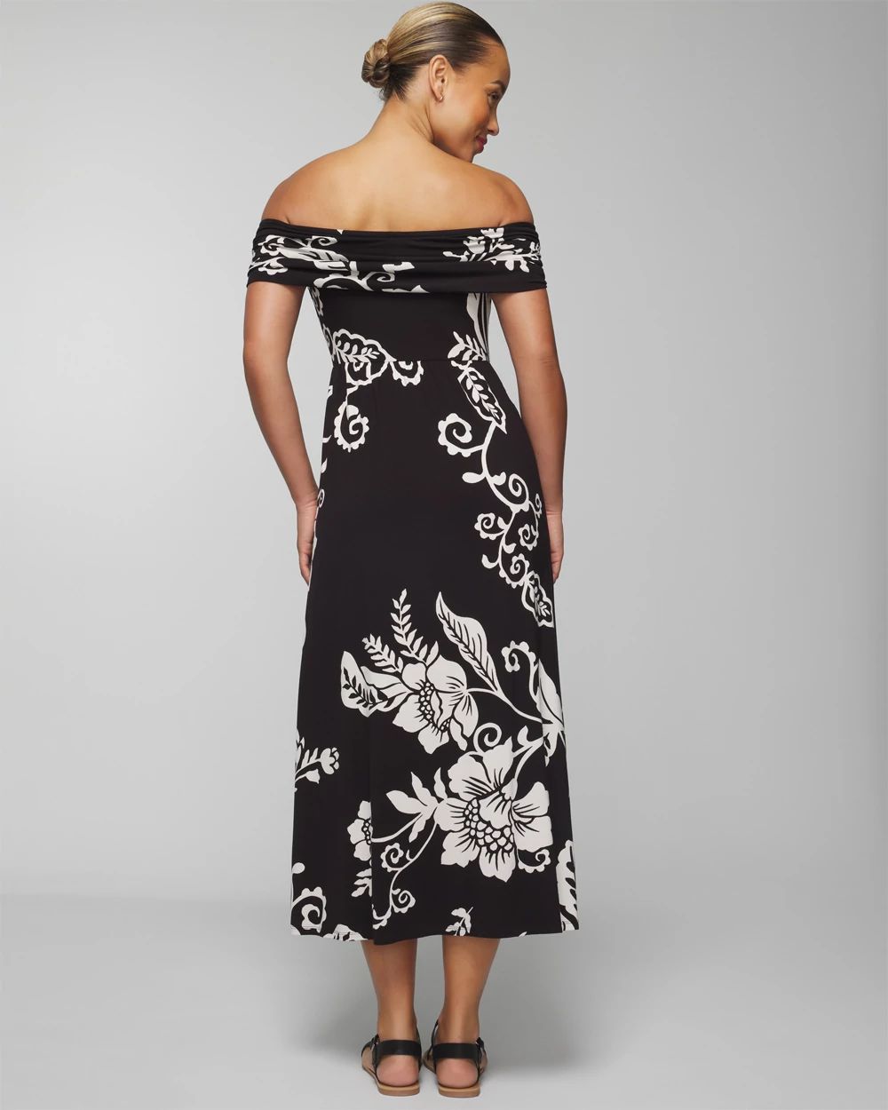 Soft Jersey Off-The-Shoulder Midi Bra Dress