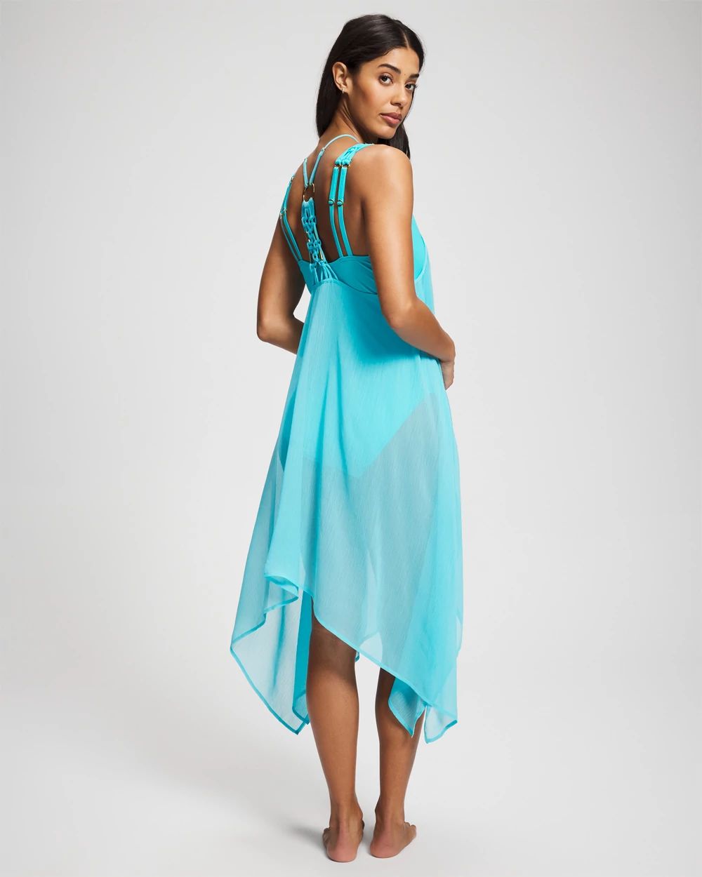 Bleu Rod Beattie La Cote Dazur Handkerchief Hem Dress