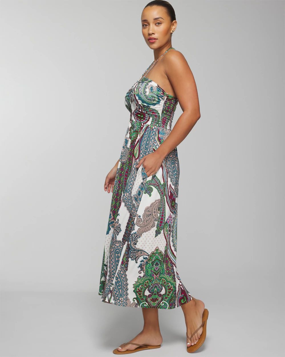 Halter Tie Midi Bra Dress
