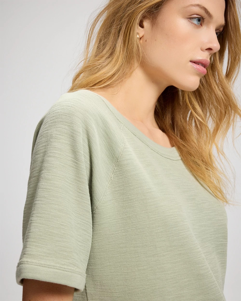 Slub French Terry Relaxed Dolman Sleeve Top