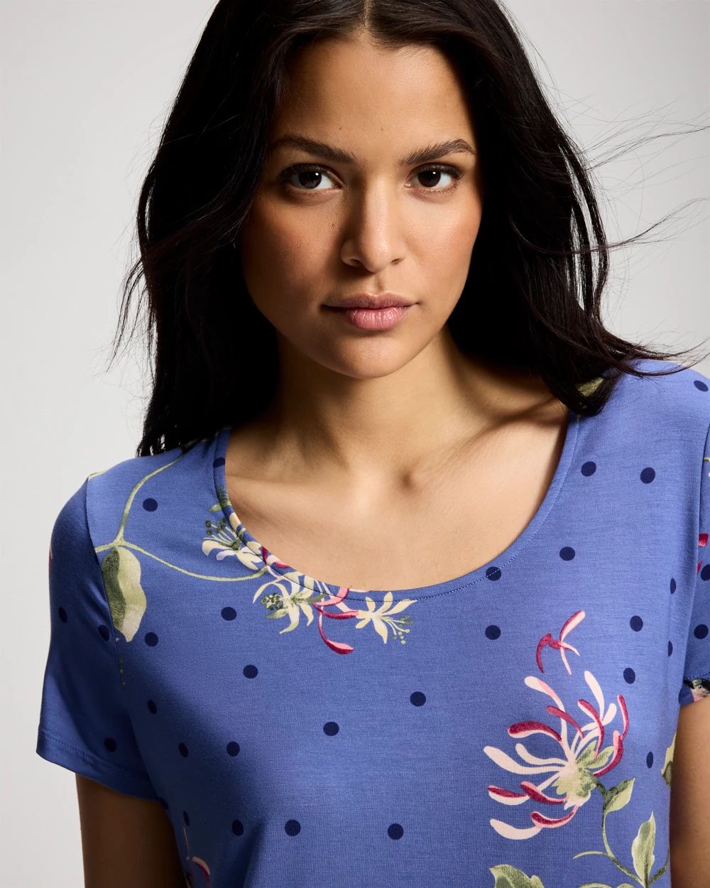 Short Sleeve Scoop Neck Sleepshirt click to view larger image.