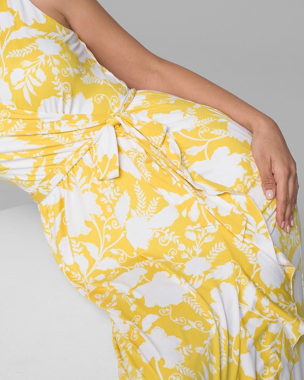 Double Lined Ruffle Trim Maxi Dress