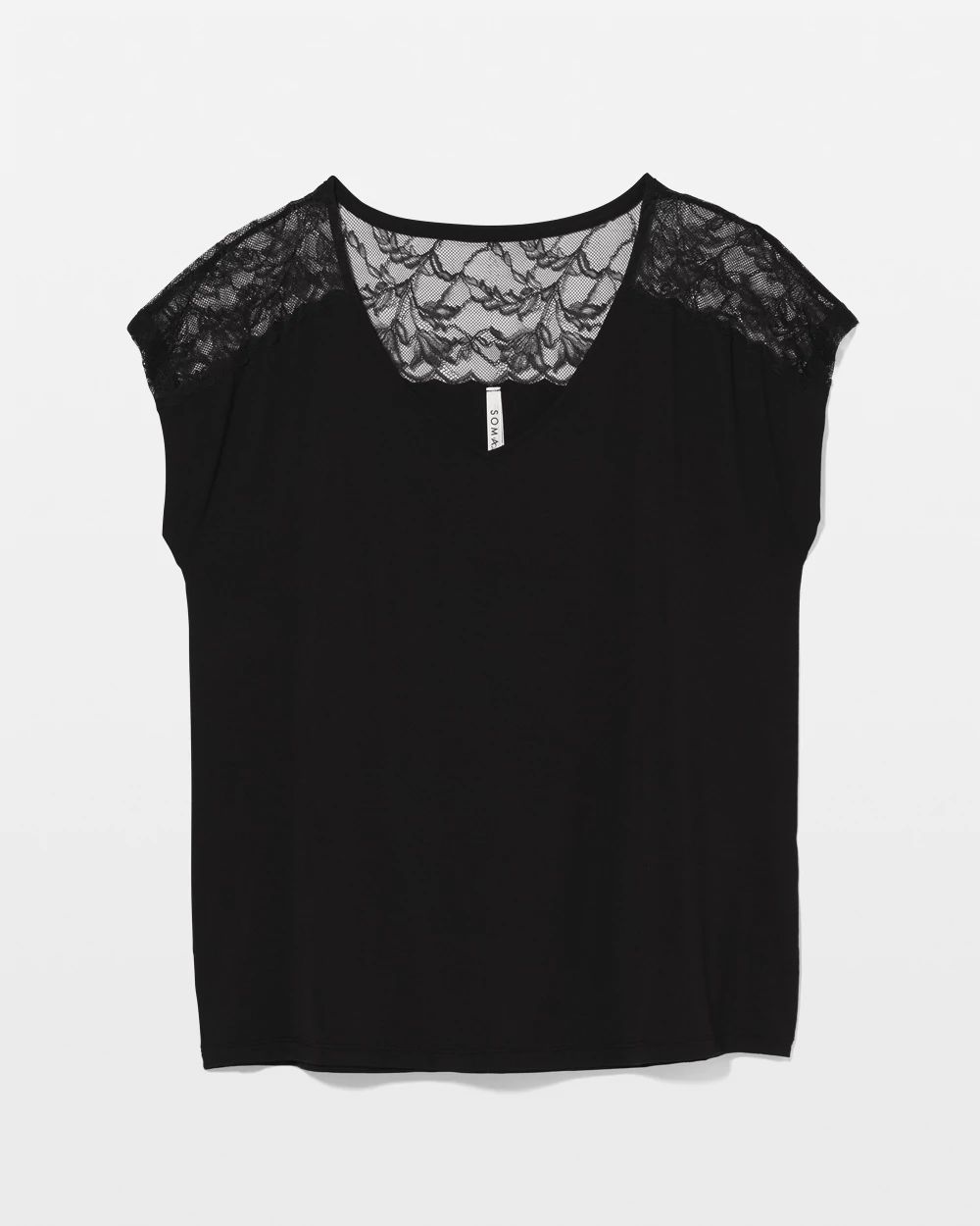 Short Sleeve Lace Pajama Tee click to view larger image.