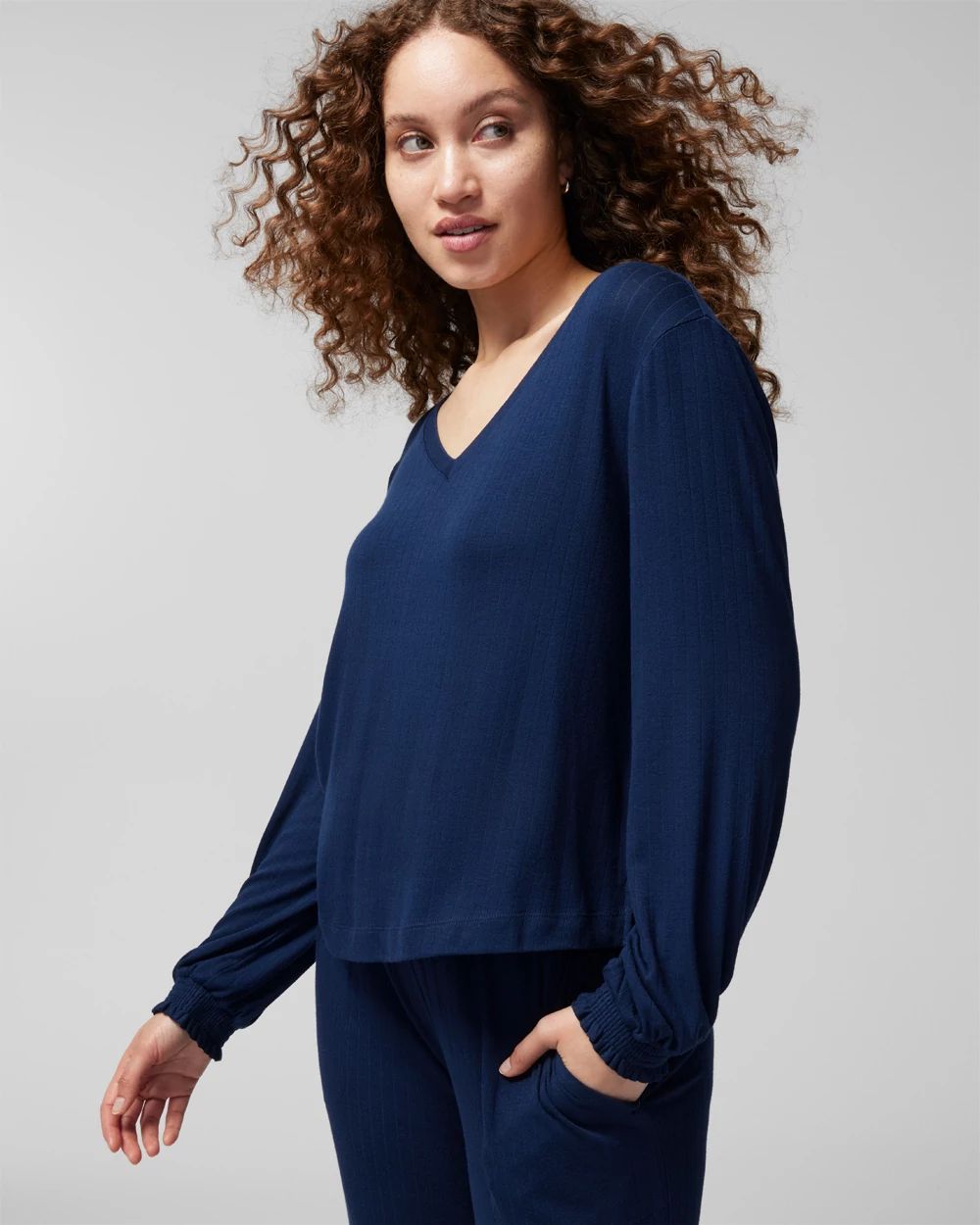 Cool Nights Pointelle Long Sleeve Pajama Top