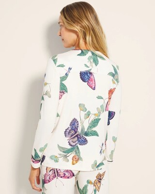 Piped Long-Sleeve Notch Pajama Top click to view larger image.