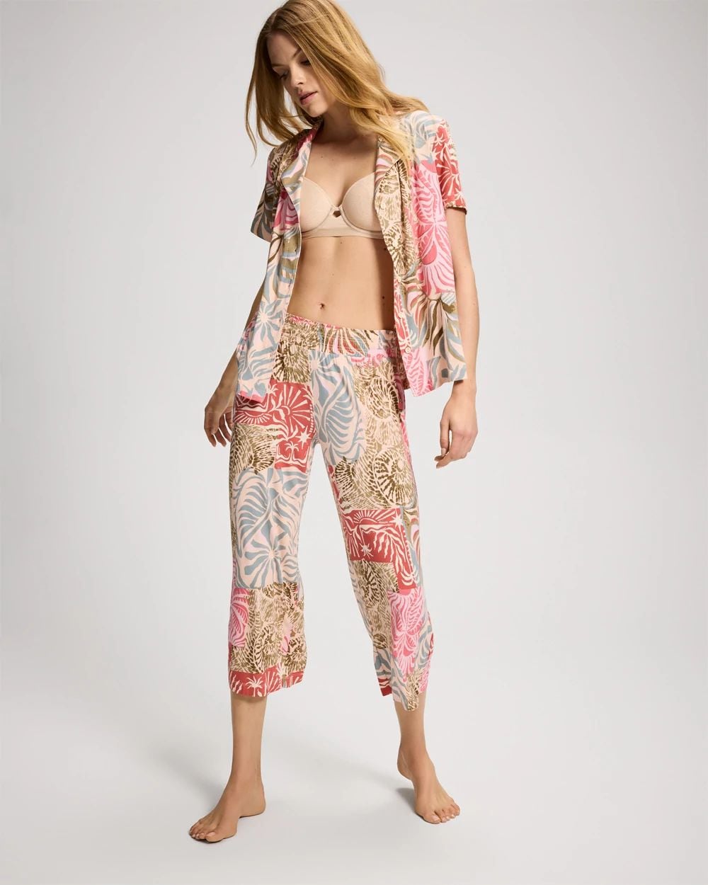 Cropped Pajama Pants click to view larger image.