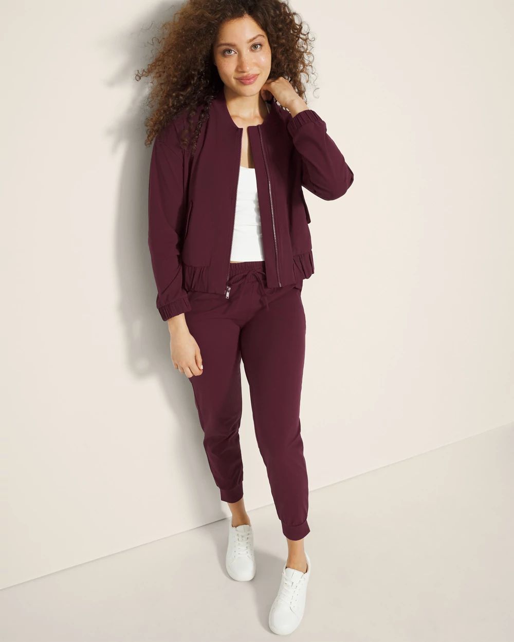 Tech Knit Cropped Bomber Jacket