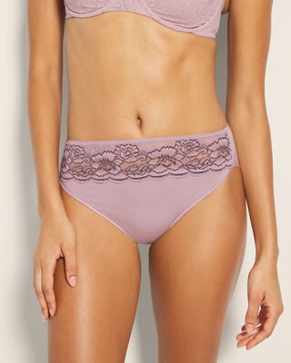 Edge Cotton Blend High-Leg Panty with Lace