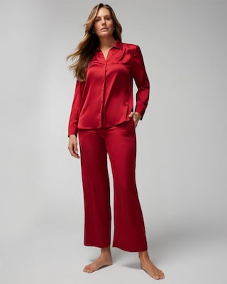 Long-Sleeve Collar Pajama Top