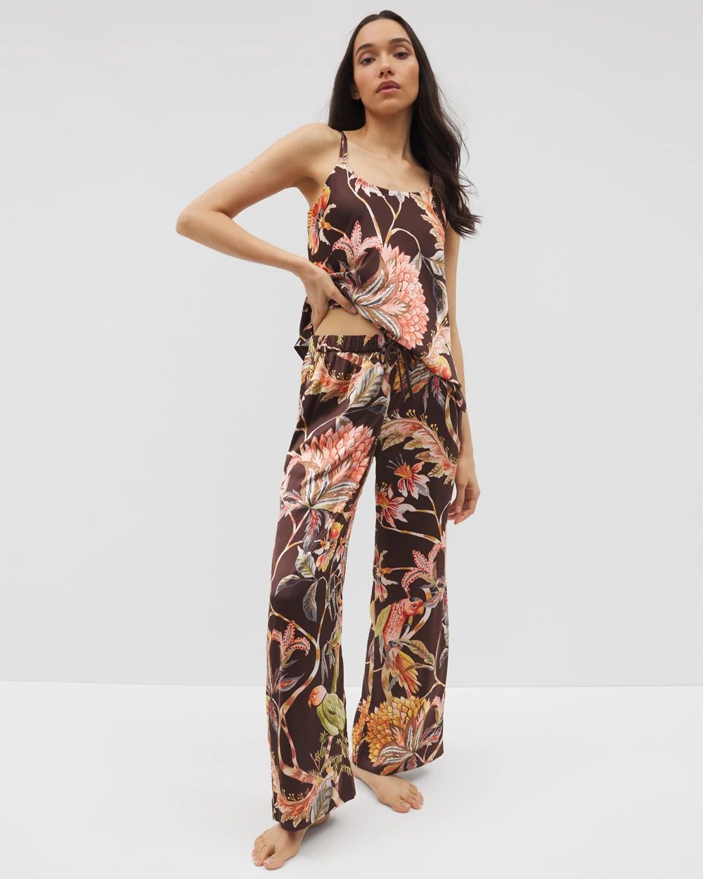 Satin Piped Pajama Pant