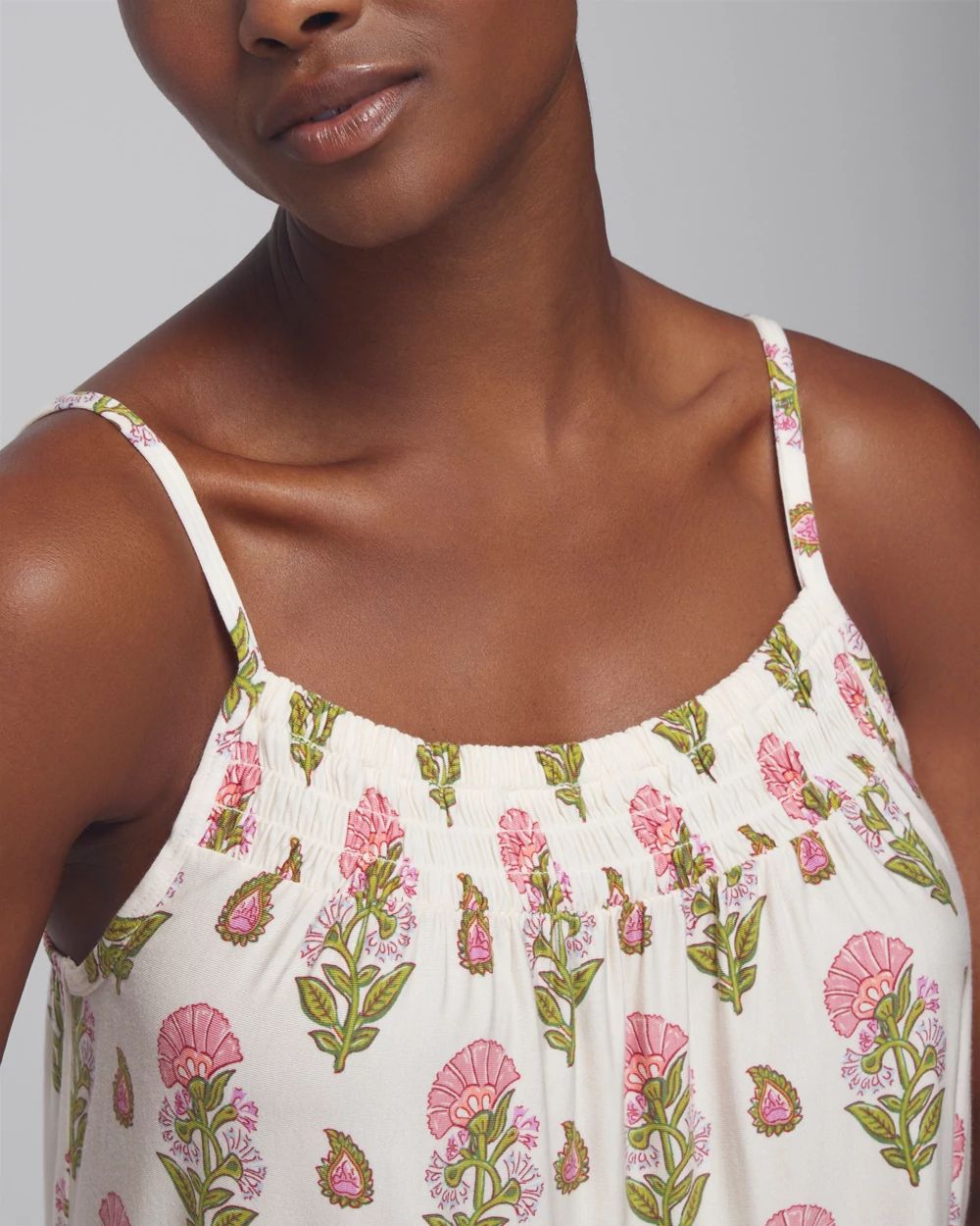 Smocked Neck Chemise