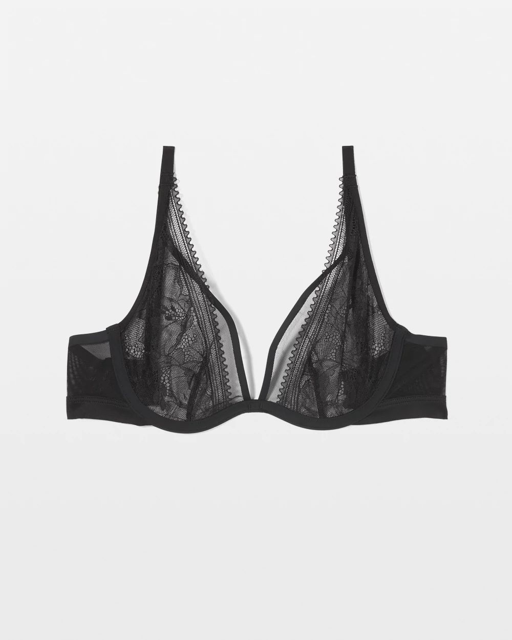 Soma Unlined Lace and Mesh Plunge Bra