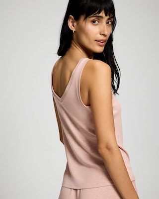 Lightweight Rib Knit Slim Fit Pajama Tank click to view larger image.