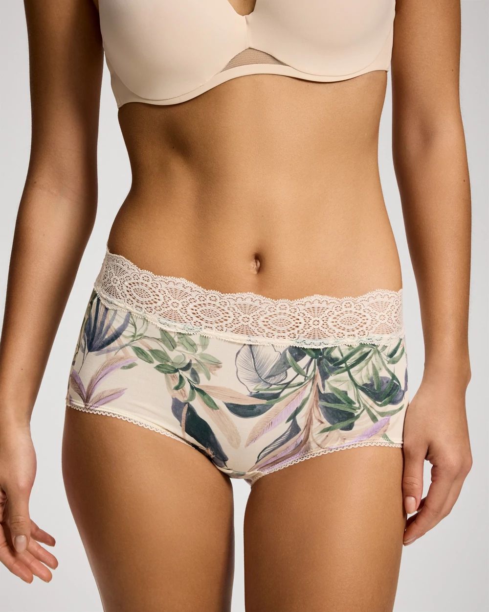 Embraceable Modern Brief Panty with Crochet Lace