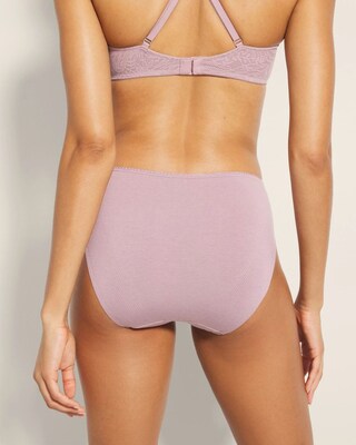 Edge Cotton Blend High-Leg Panty with Lace click to view larger image.