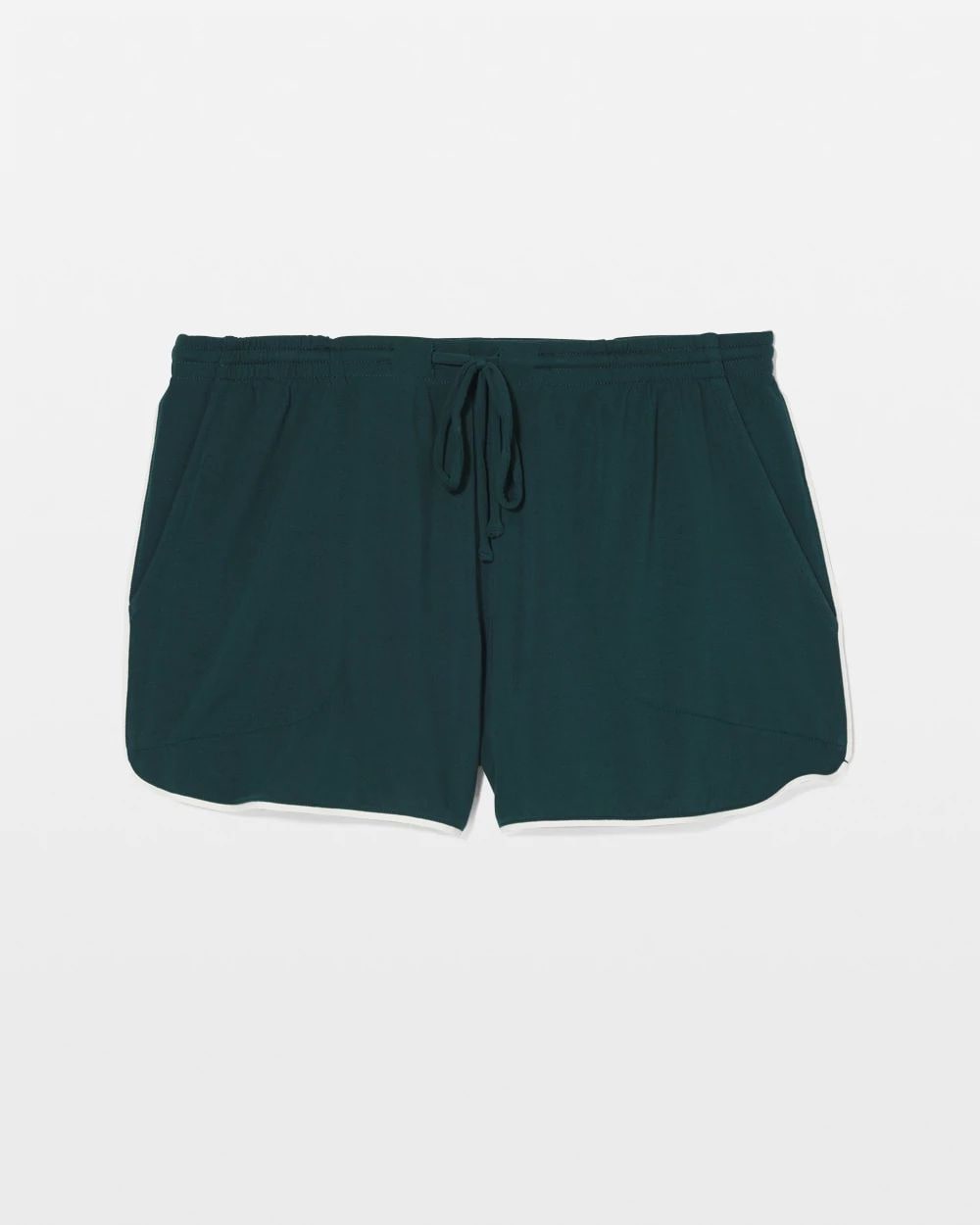 Solid Piped Pajama Shorts click to view larger image.