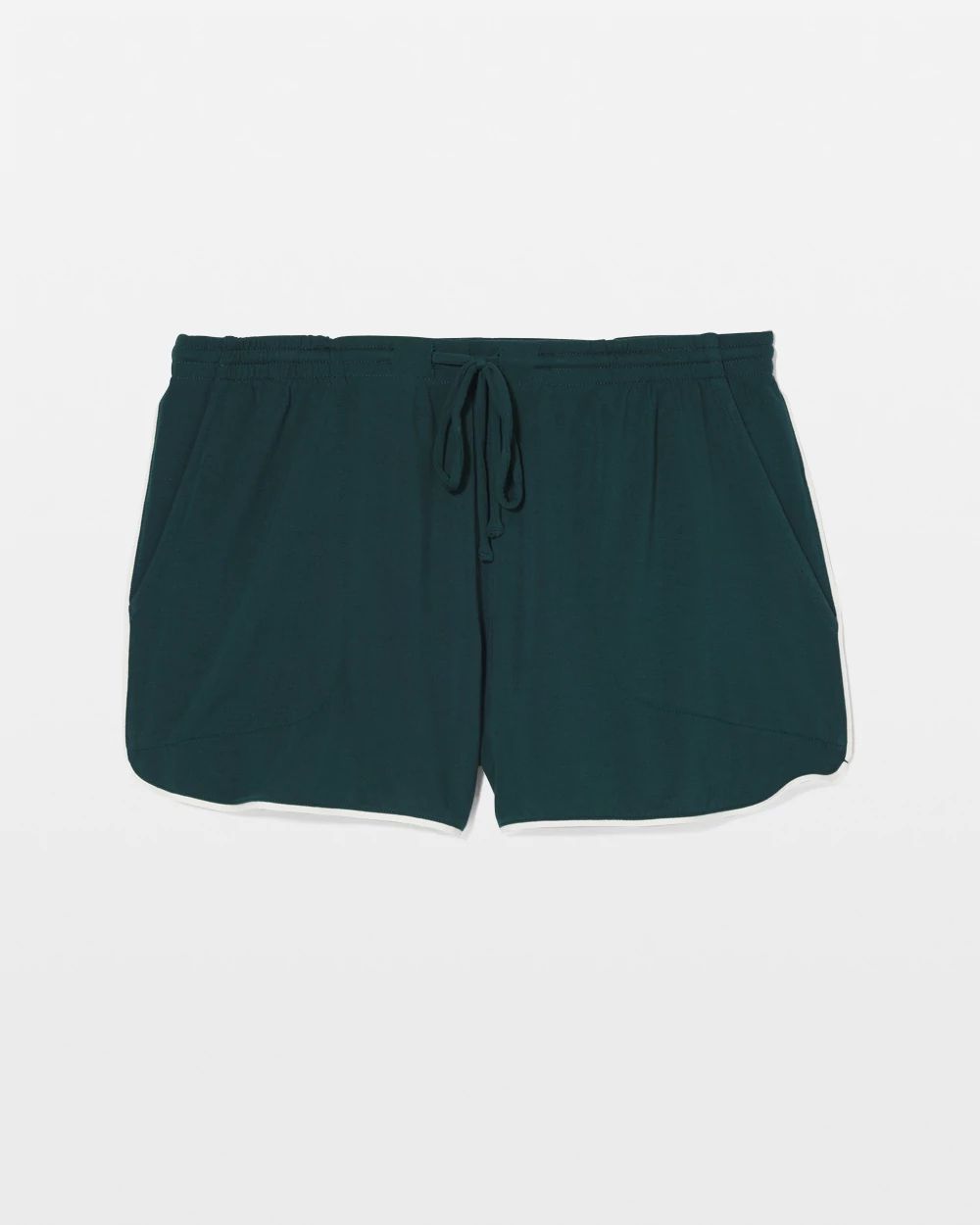 Cool Nights Solid Piped Pajama Shorts