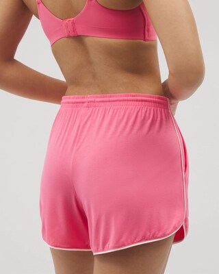 Solid Piped Pajama Shorts click to view larger image.